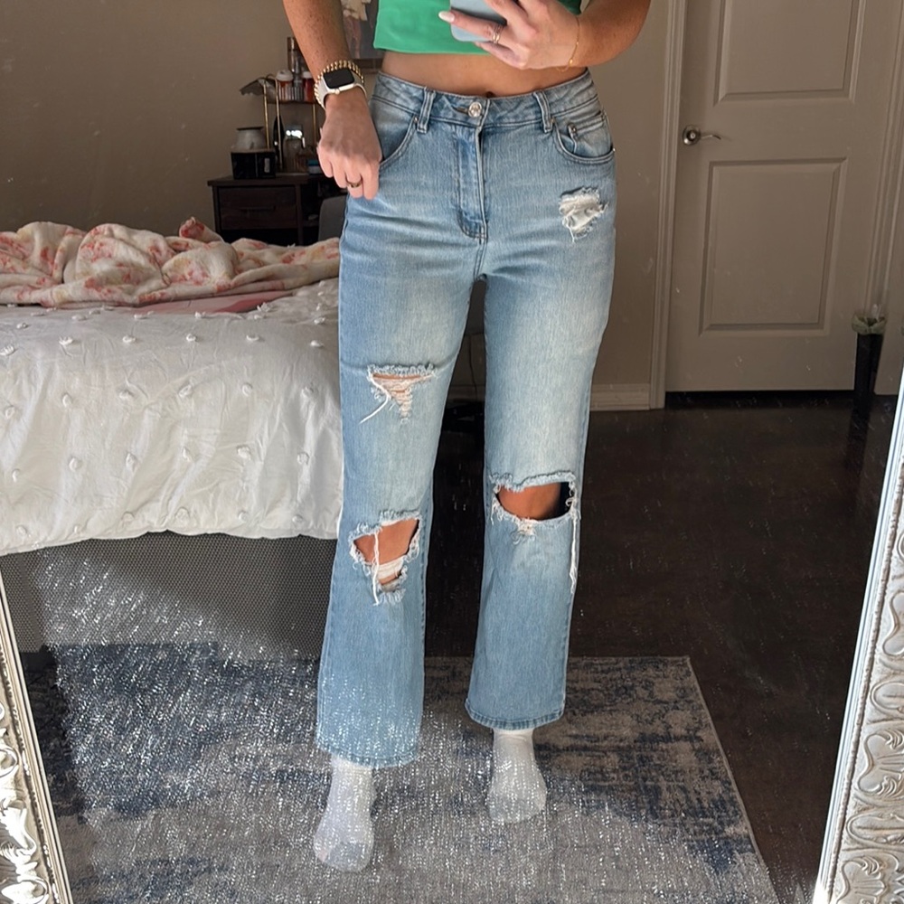 Rue21 High Rise Blue Distressed Jeans
